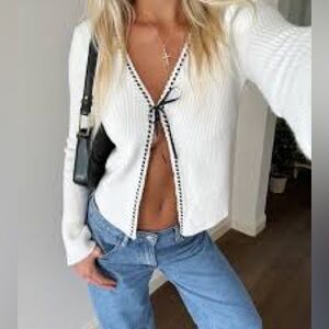 Elegant White Women's Cardigan